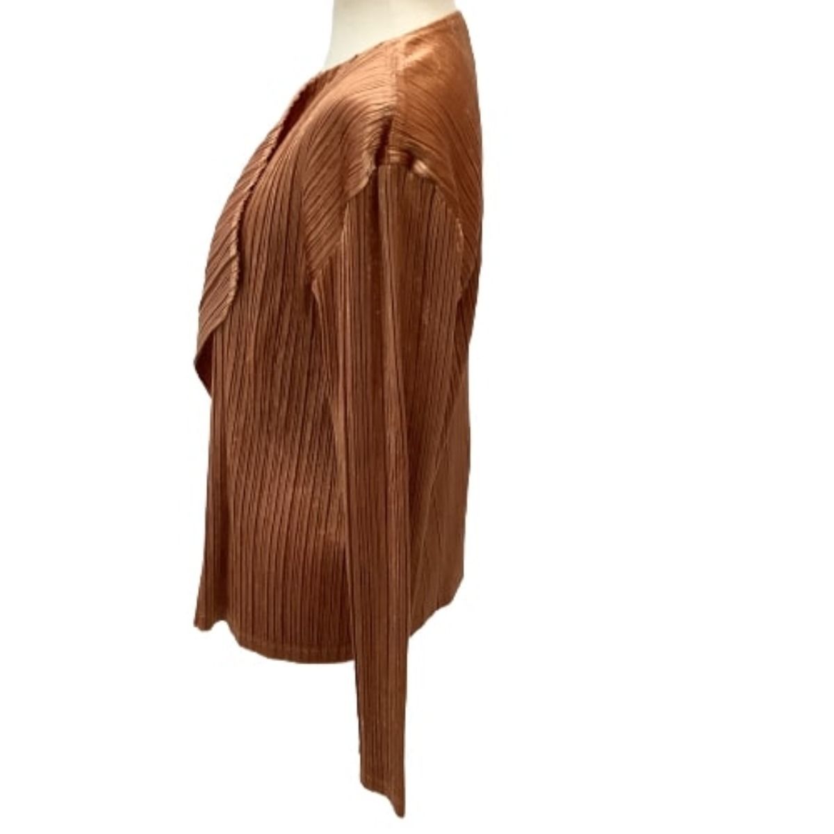 PLEATS PLEASE イッセイミヤケ ボレロ カーディガン シアーブラウン PLEATS PLEASE イッセイミヤケ ボレロ カーディガン シアーブラウン