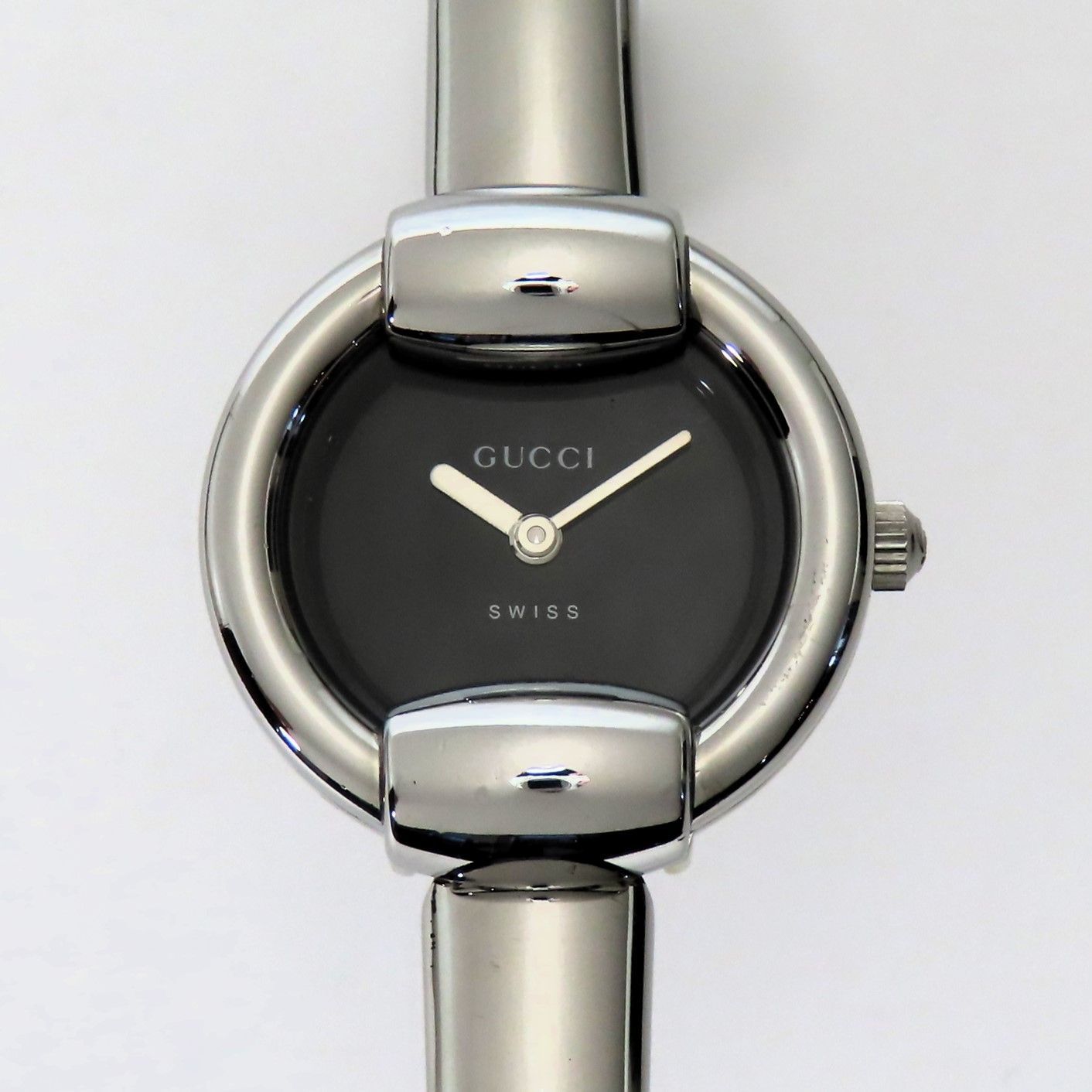 稼働品 美品 GUCCI グッチ バングルウォッチ クオーツ 腕時計 1400L  