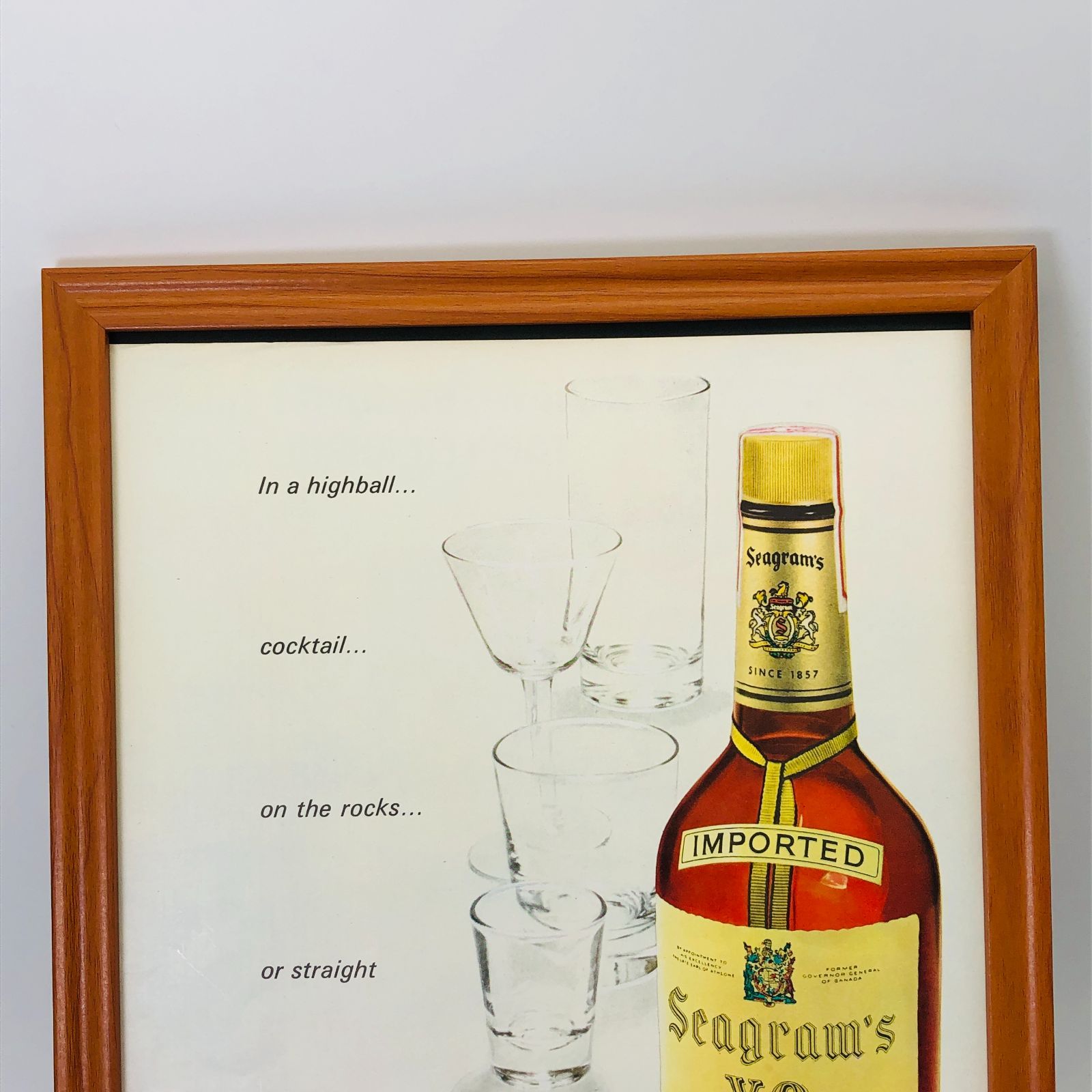 貴重な当時物 ビンテージ 広告 フレーム付 『 シーグラムV.Oウイスキー 』 1960年代 オリジナル アメリカ 輸入雑貨 ヴィンテージ 海外雑誌  アドバタイジング レトロ ( AZ1211 ) - メルカリ