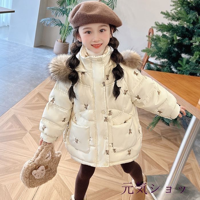 中綿コート キッズ 子供服 女の子 秋冬 冬服 子供コート アウター 厚手 ダウン風コート キッズコート ロングコート 中綿ジャケット フード付き 心柄 暖かい 子供服 女の子 子供コート 中綿コート 韓国 キッズコート 防寒コート