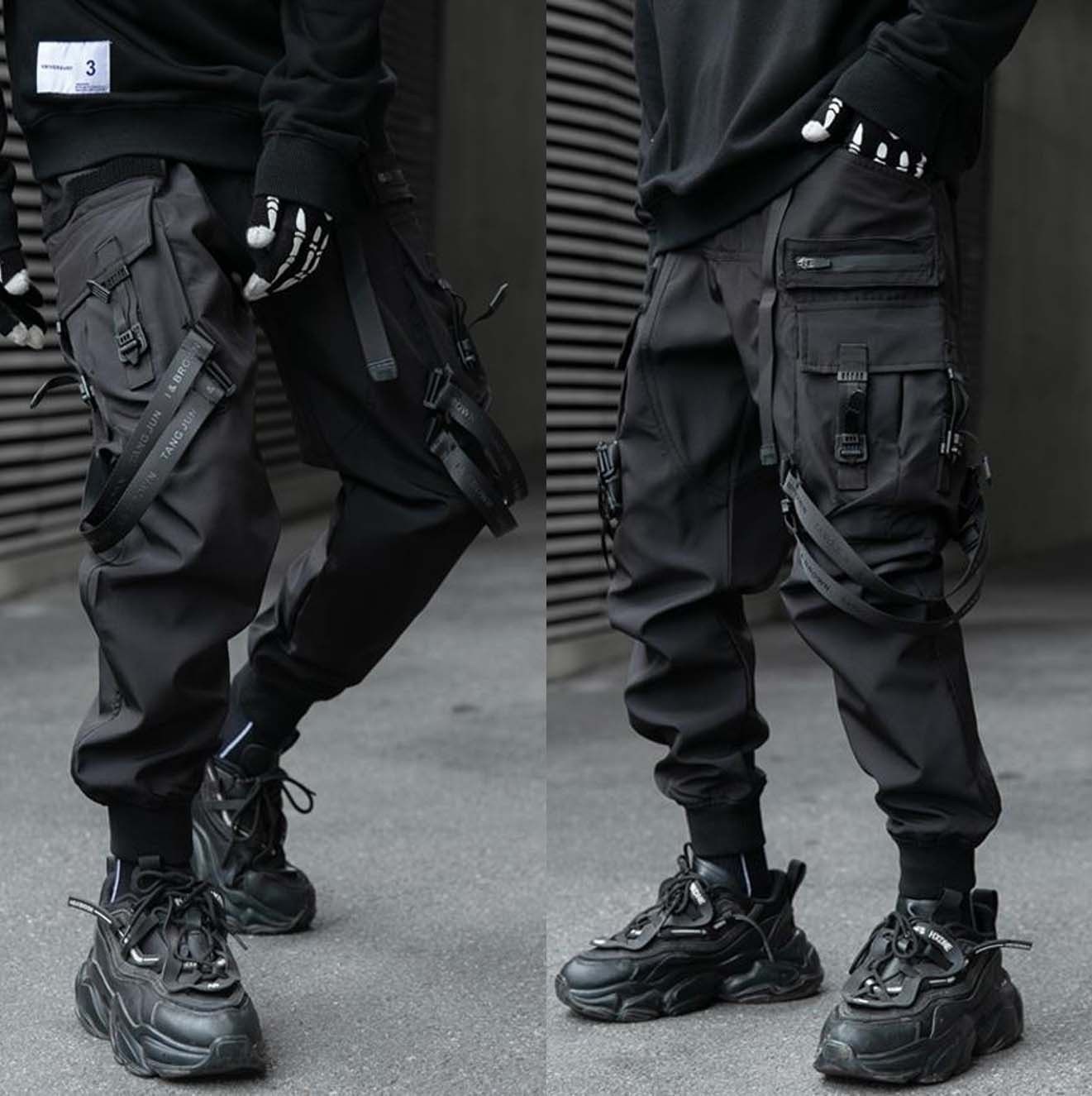 ストリートファッション TECH WEAR ジョガー カーゴ TECH WEARストラップテックフェアーカーゴパンツジョガーパンツ