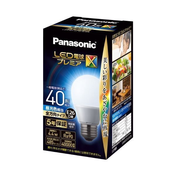 （まとめ）Panasonic LED電球40形E26 全方向 昼光色 LDA4D