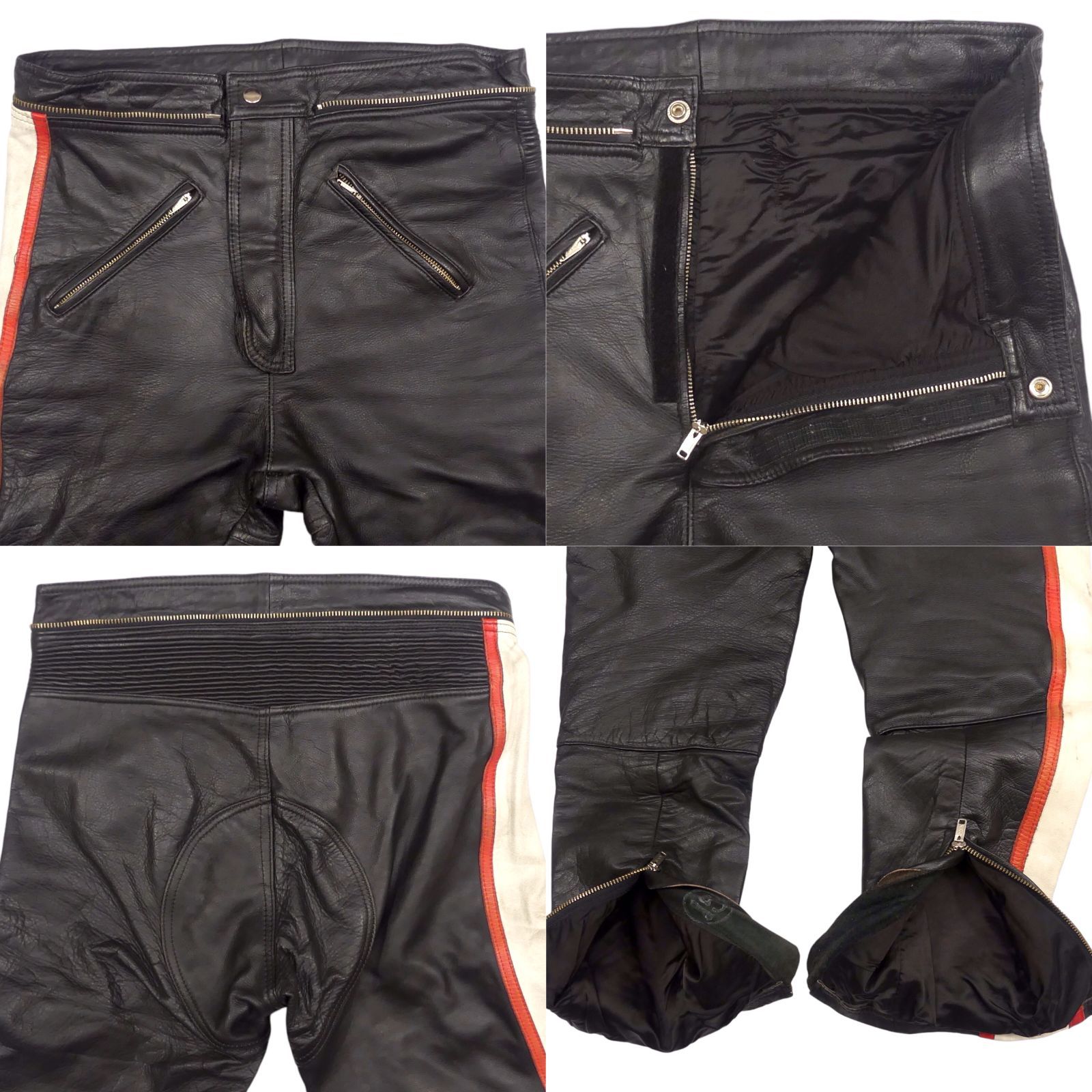 レザーレーシングスーツ 本革 ツナギ XL バイクウエア 牛革