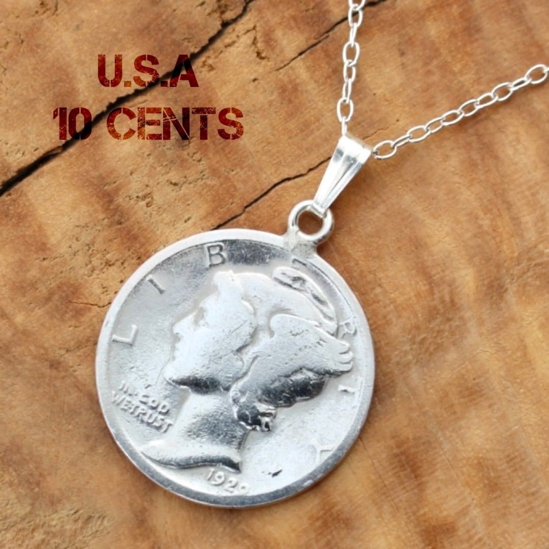 ペンダント 本物コイン使用 アメリカ オールド5セントコイン ペンダントトップ 1930年代 コイン直径約2.1ｃｍ シルバー925マルカン付き 即決  トップ 5セント コイン ペンダントトップ メンズ インディアン バッファロー *年号入り*ギフト* インディアンジュエリー ...