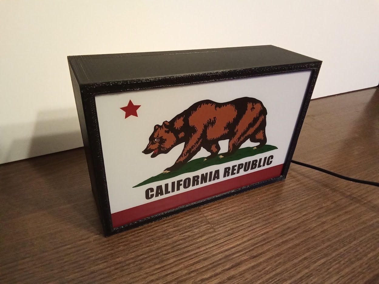 カリフォルニアパブリック 熊 サイン 看板 置物 雑貨 LEDライトBOXミニ