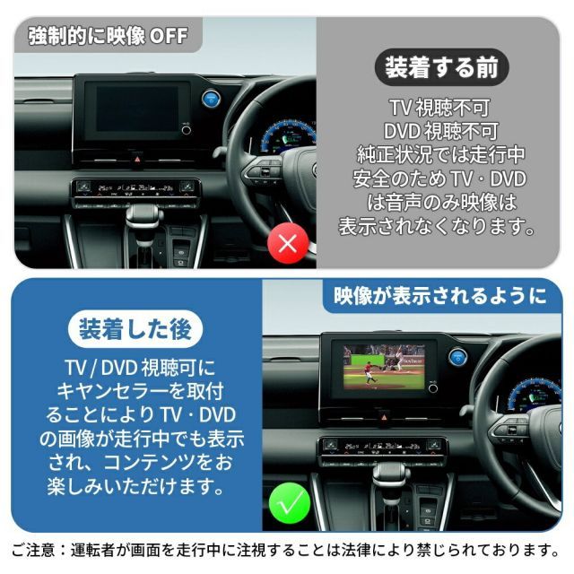 トヨタ 新型 クラウン (クロスオーバー) AZSH35 TZSH35 純正ディスプレイオーディオ対応 TV テレビキャンセラー 完全カプラーON  TVキット走行中にテレビが観れる スイッチ付き DVD ナビ ナビ操作可能 - メルカリ