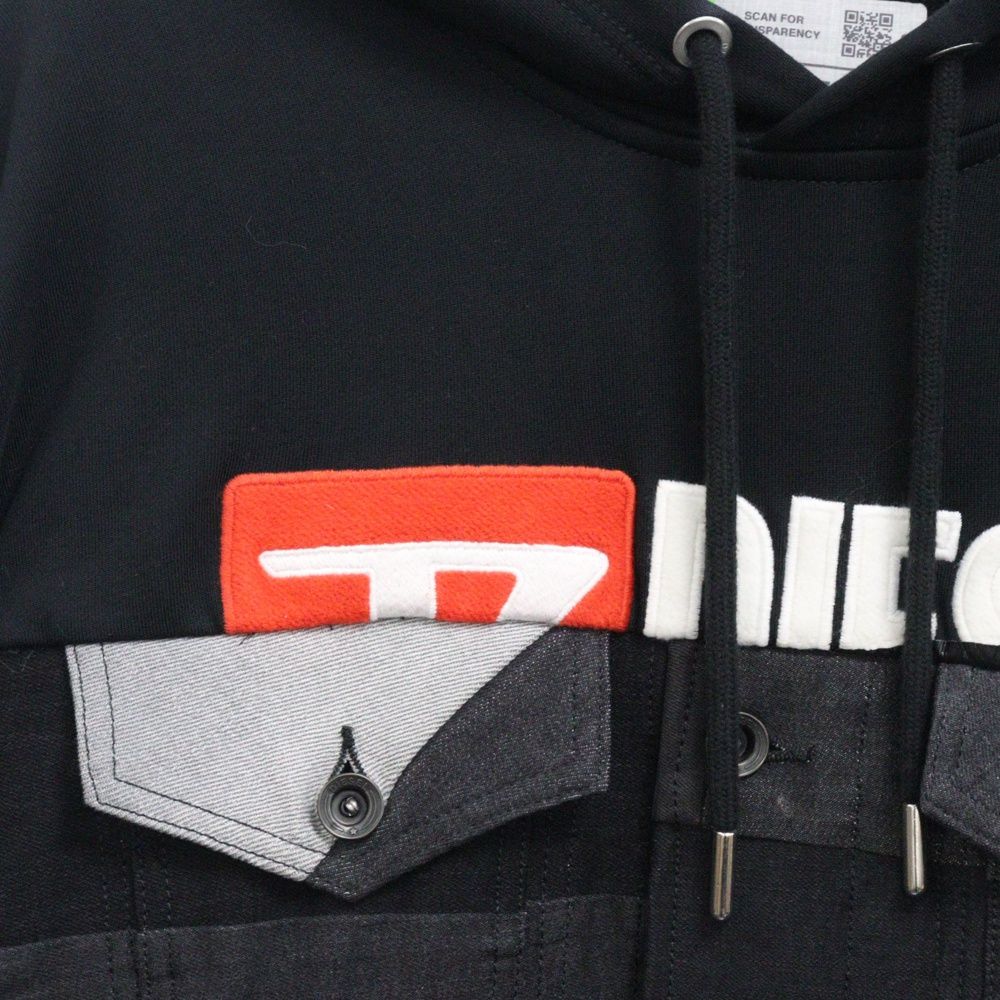 DIESEL (ディーゼル) D-BNHILL55 再構築デニムジャケットスウェット 