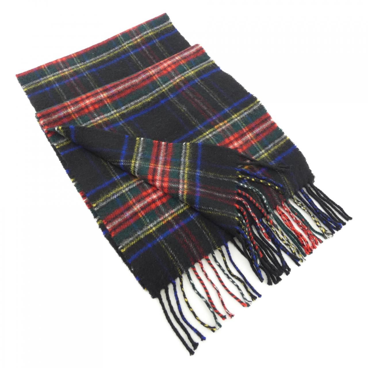 ジョンストンズ johnstons of elgin マフラー ストール(ショール) カシミヤ グリーン×ダークネイビー×イエロー 大判/チェック柄 新品同様 Johnstons of Elgin（ジョンストンズ オブ エルガン）｜Johnstons of