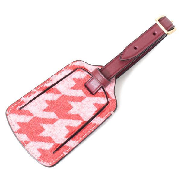 新品 COACH コーチ ラゲッジタグ 千鳥格子柄 荷物タグ ピンク レッド コーチ ラゲージタグの通販 Coach ラゲッジタグ 千鳥格子柄 荷物タグ