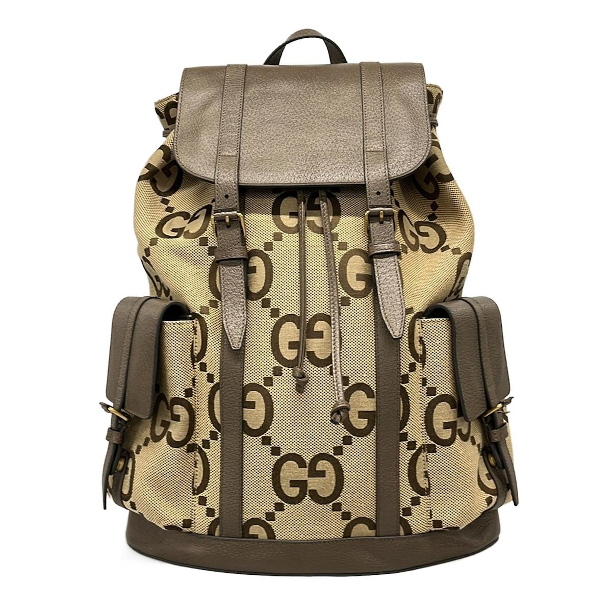 GUCCI グッチ リュックサック ジャンボGG シェリー ウェブ 678829 ベージュ×ダークブラウン レザー