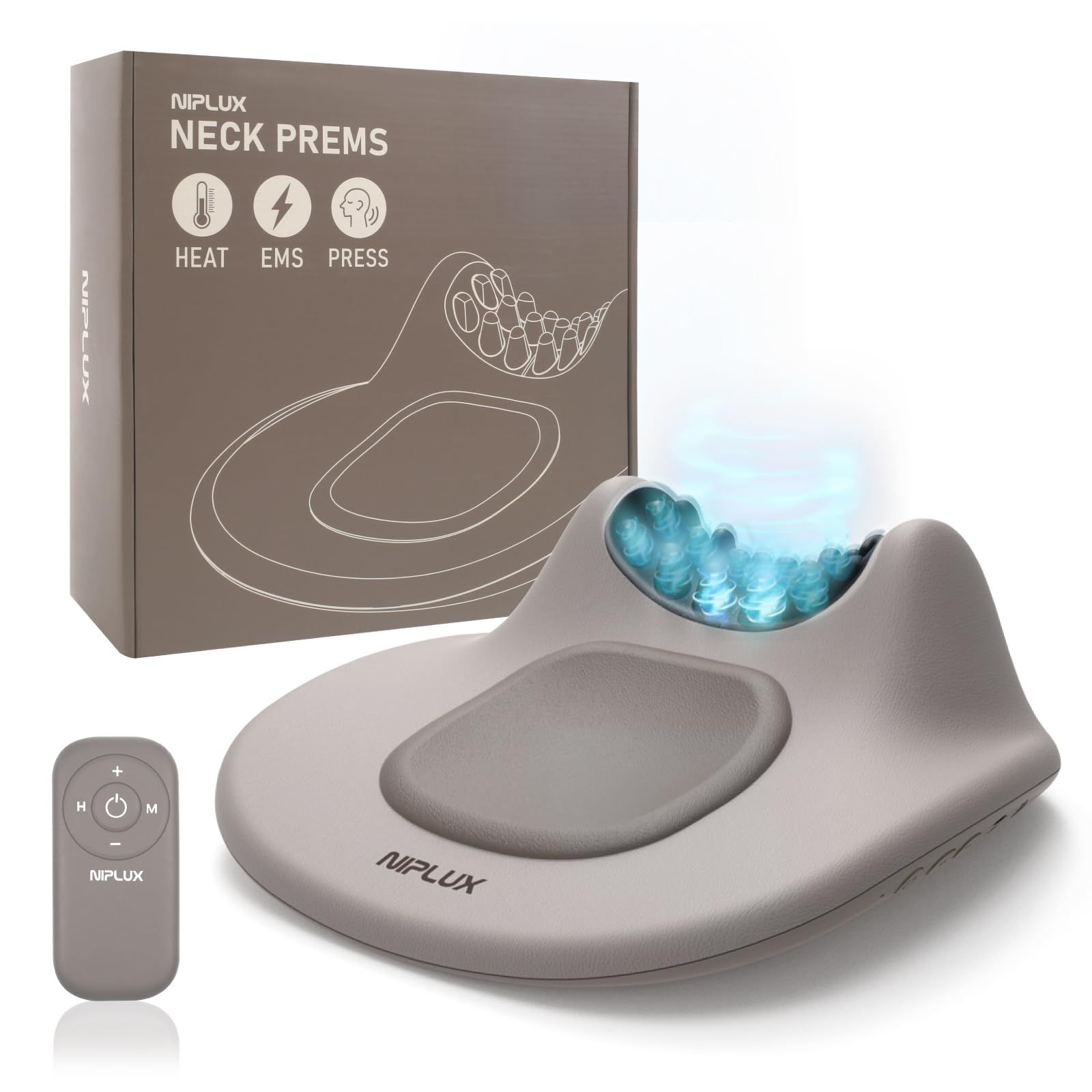 NIPLUX NECK PREMS ネックストレッチャー ストレートネック 首 ems ネックケア 温熱 電動 5種類モード 16段階強度調節 ネックプレミス