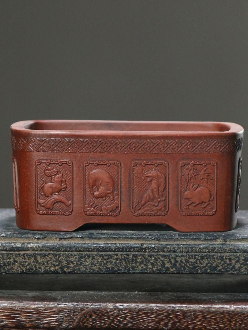 筒四角鉢 盆栽鉢 植木鉢 小品盆栽鉢 大品盆栽鉢 筒四角鉢