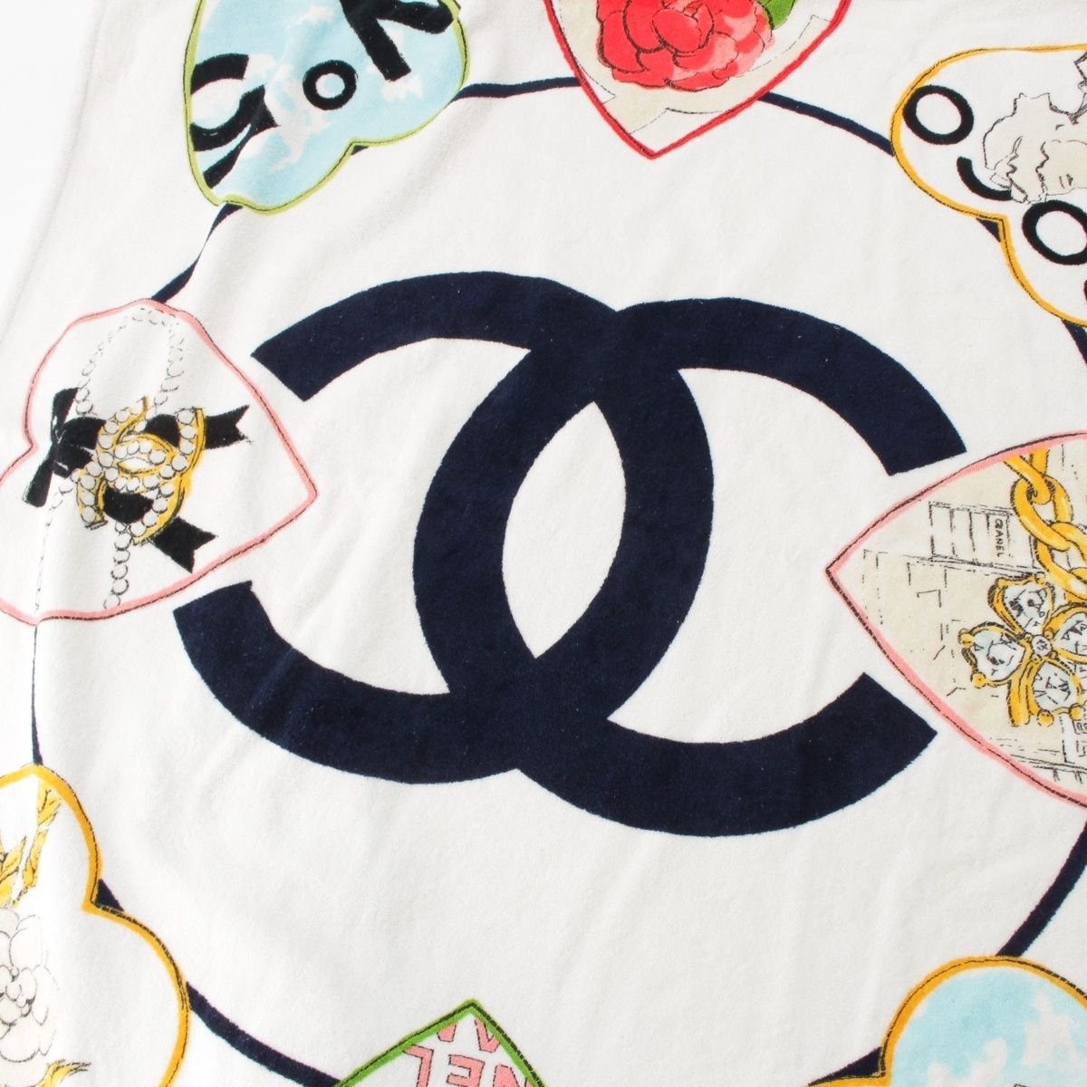 シャネル 2006年 コットン バレンタイン ココマーク ハート ビーチ タオル マルチ SKLAD-KIRPICHA_RU