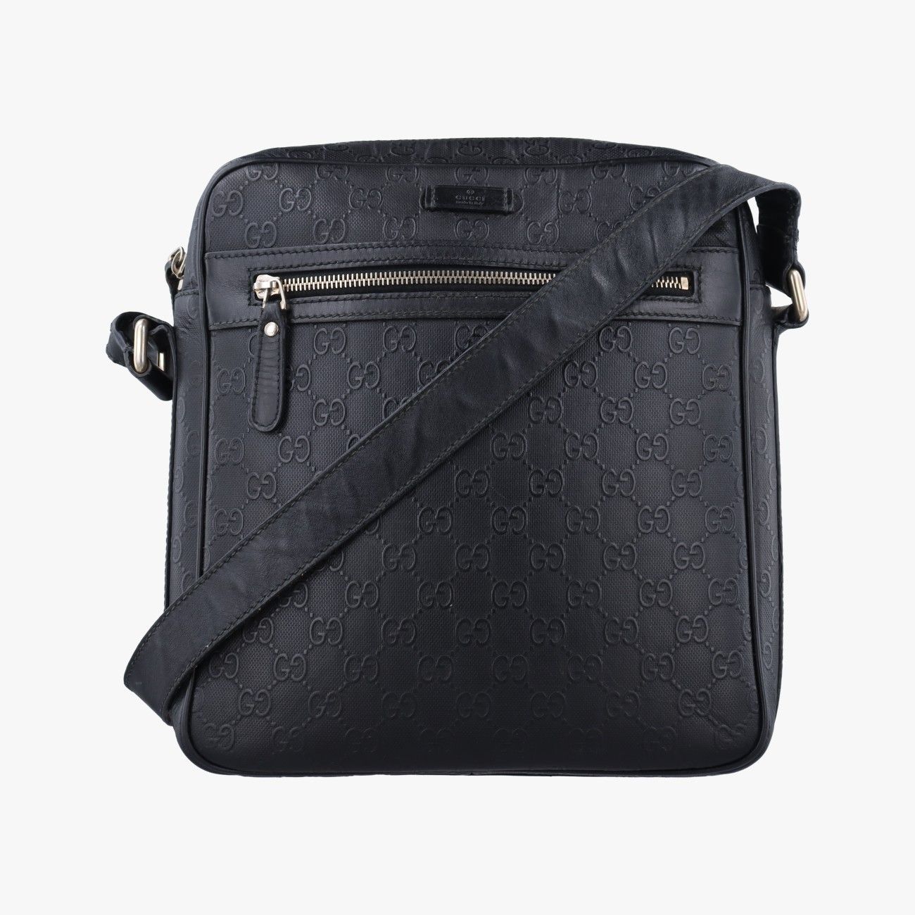 グッチGucciGGインプリメ メッセンジャーブラックレザー
