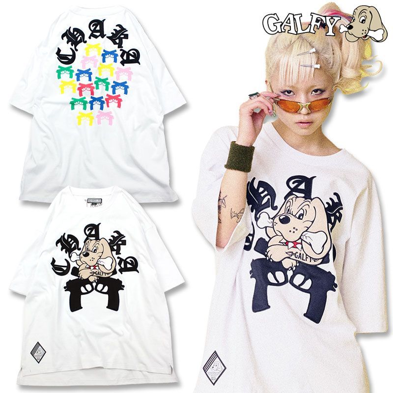 ガルフィー 半袖Tシャツ チャカパッチ Tee GALFY 132011 白 黒