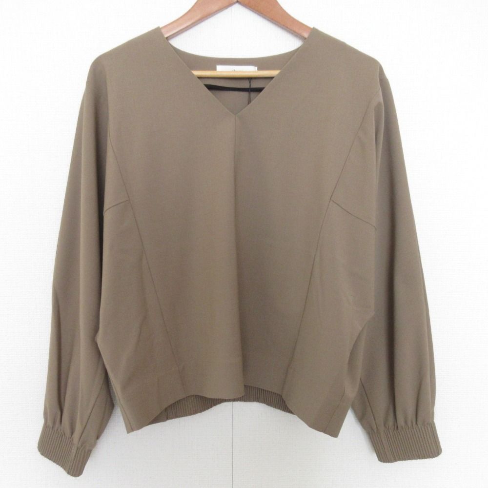 24AW ebure エブール サスティナブルライトウールVネックブルゾン 4010700604 サイズ38 ベージュ レディース 古着