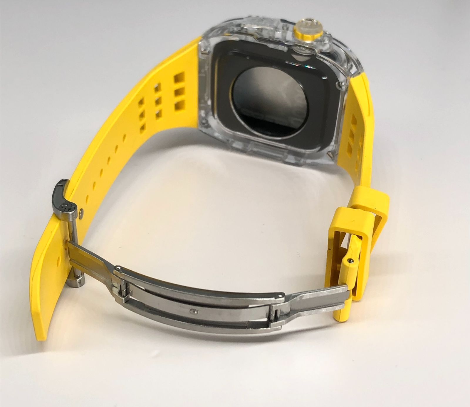 rgクリア☆アップルウォッチバンド ラバーベルト カバー Apple Watch  