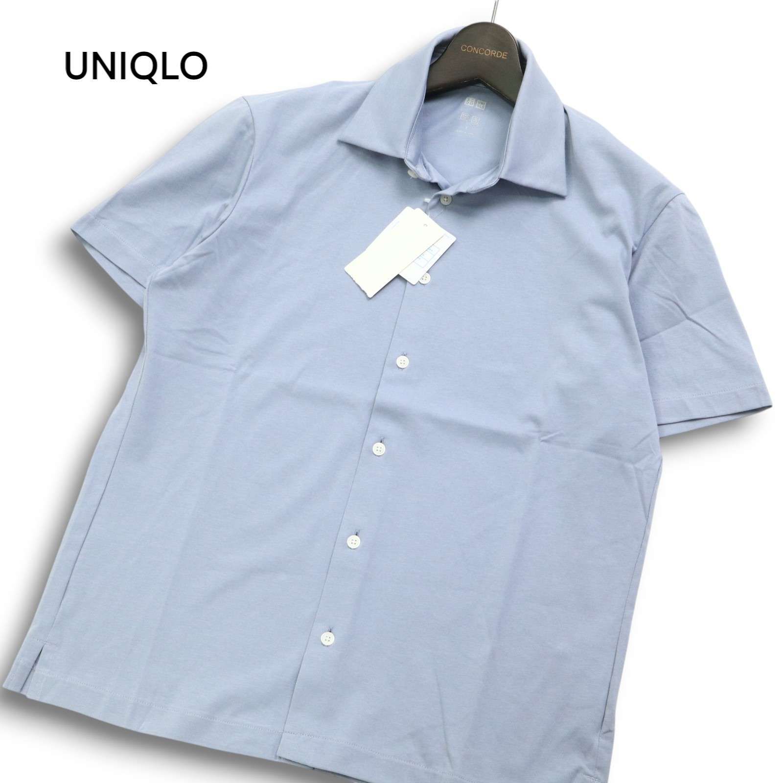 【新品 未使用】 UNIQLO ユニクロ 春夏 エアリズム 半袖 フルオープン ポロシャツ Sz.S メンズ