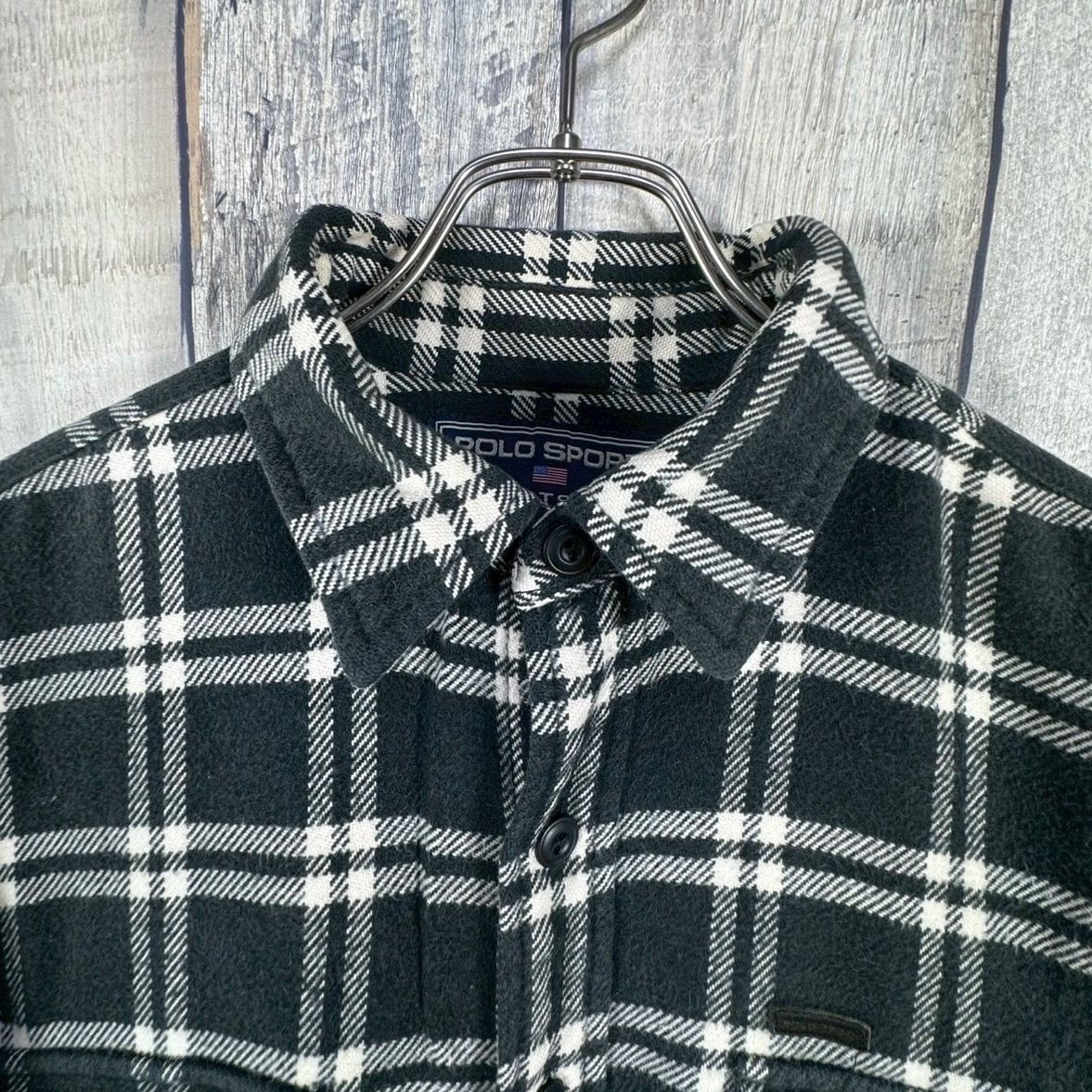 好配色 ポロスポーツ ラルフローレン ネルシャツ オンブレ ブラック ホワイト 好配色 ポロスポーツ ラルフローレン ネルシャツ オンブレ ブラック