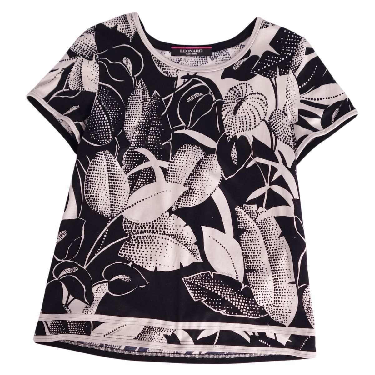 レオナール FASHION 美品 カットソー Tシャツ ブラウス 花柄 総柄 L