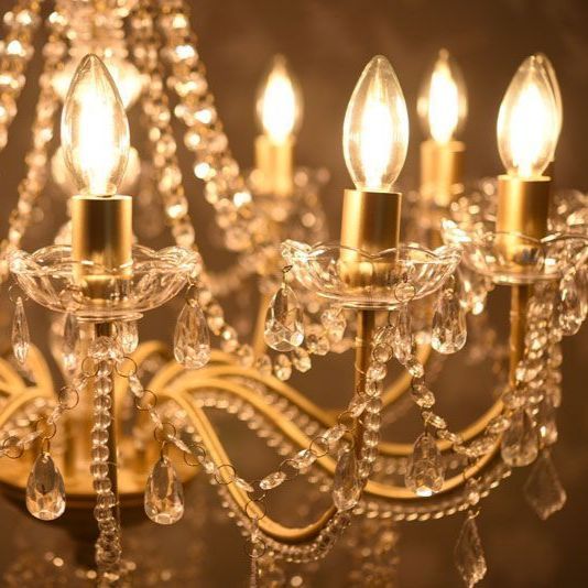 最新の シャンデリア 12灯 ゴールド LED簡単取付 天井照明 LED電球対応 北欧 アンティーク クラシック 4004 環境