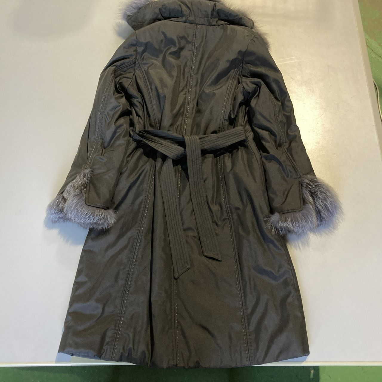 BALMAIN バルマン フォックスファー付き シルクコート ロングコート Mサイズ 管理番号 OKU10295 H4-100