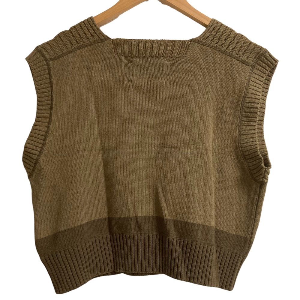 極美品　マーガレットハウエル MHL  ニットベスト　カーキ　ウール　MHL. 美品 22SS MHL MARGARET HOWELL マーガレットハウエル COTTON