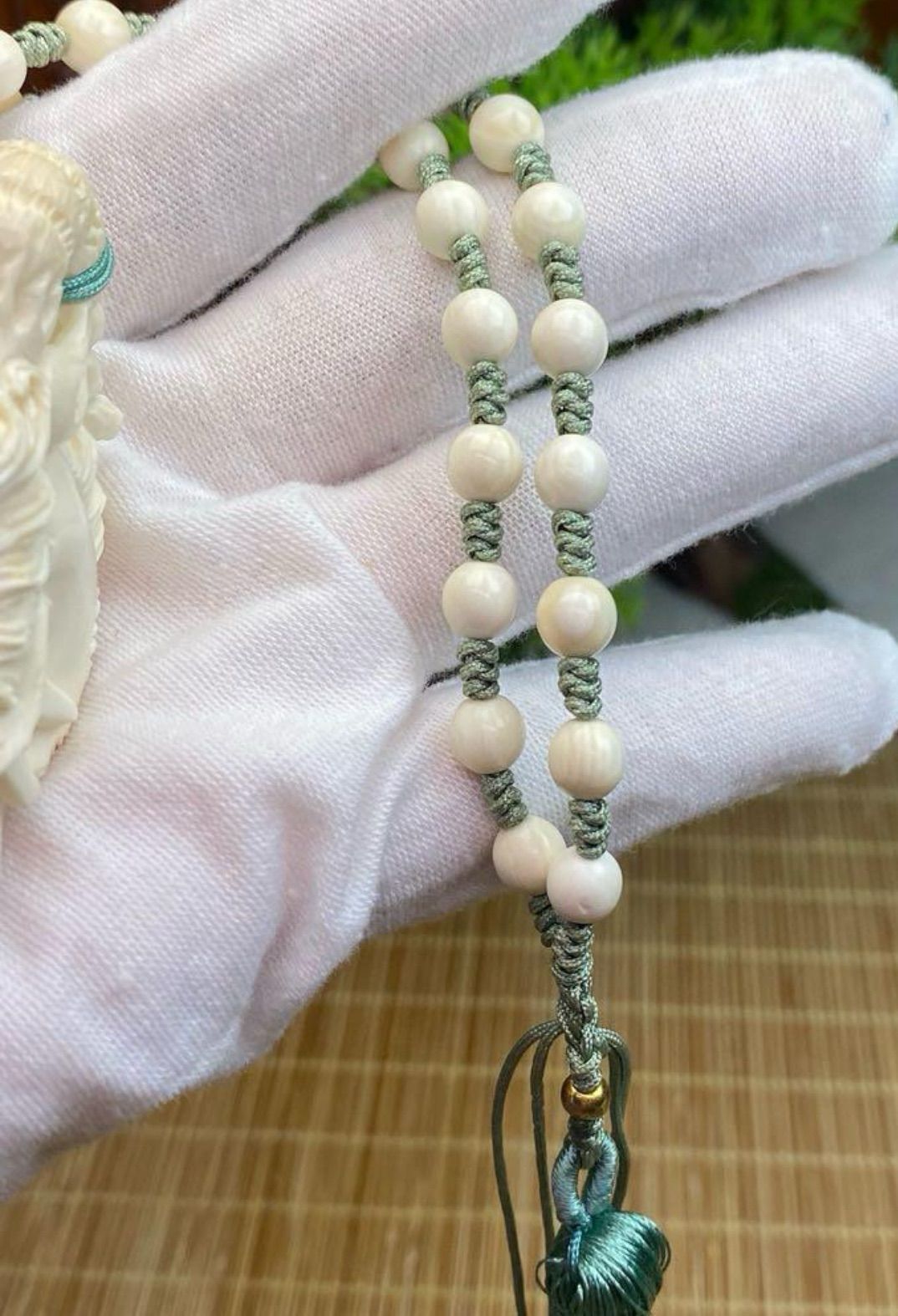 天然マンモス牙美しい手作り彫刻金を招く貔貅握り物 ブレスレット