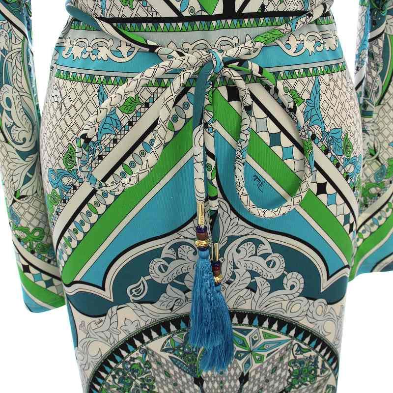 エミリオプッチ EMILIO PUCCI ワンピース ロング 総柄 長袖 シルク100