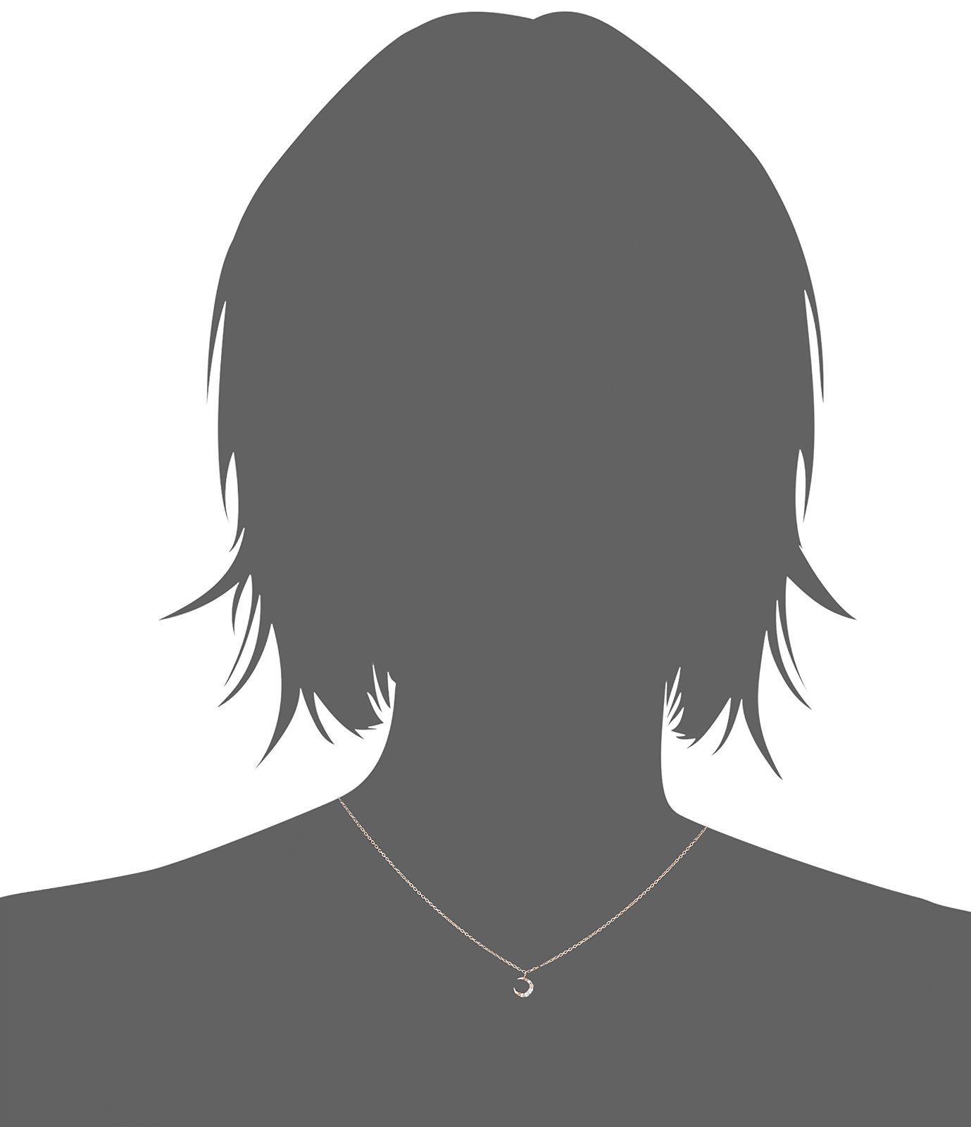 在庫処分 0772-0618-0010-0000 ネックレス ムーン キュービックジルコニア ピンクゴールドメッキ シルバー ブルーム