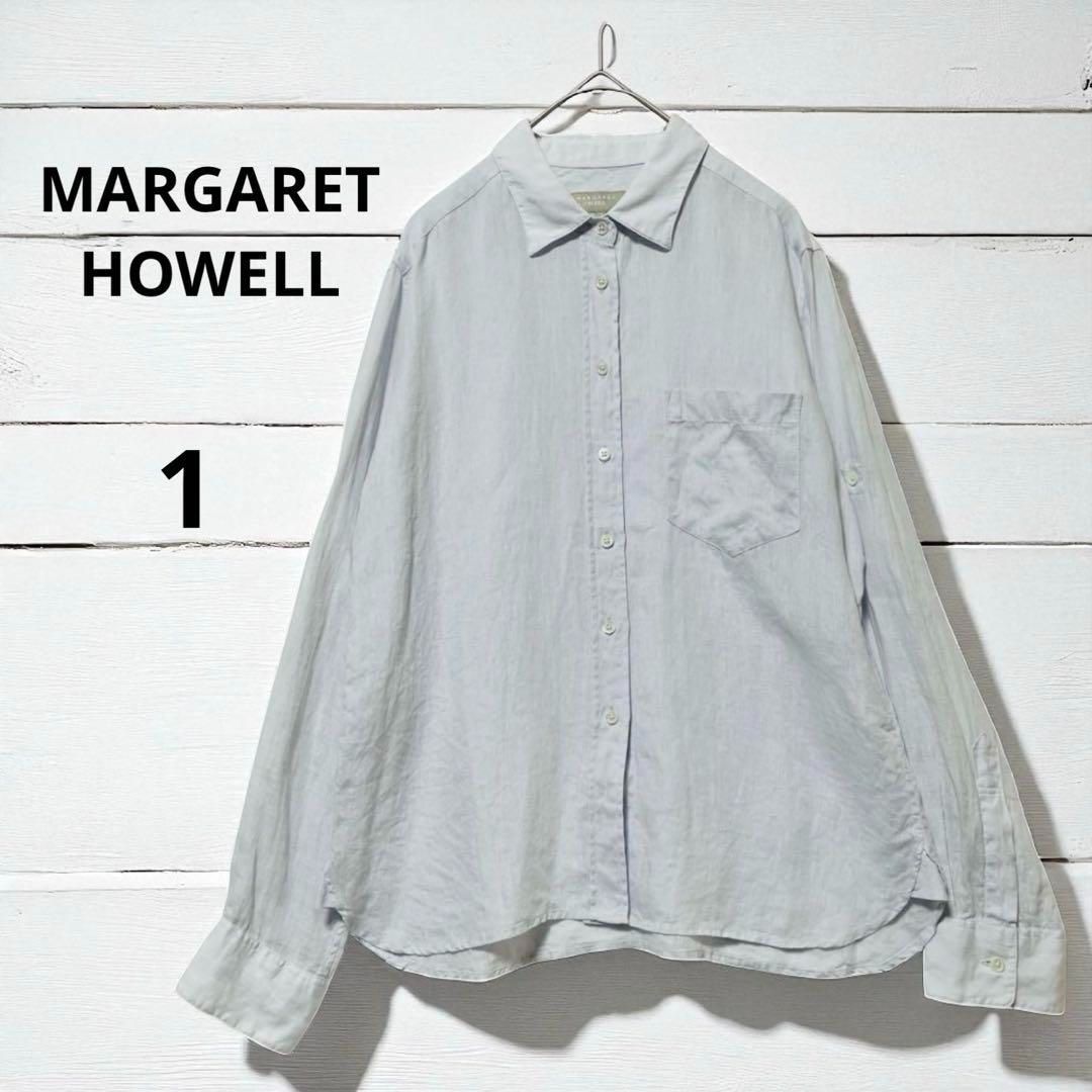 MARGARET HOWELL マーガレットハウエル 長袖 シャツ リネン 麻 100 