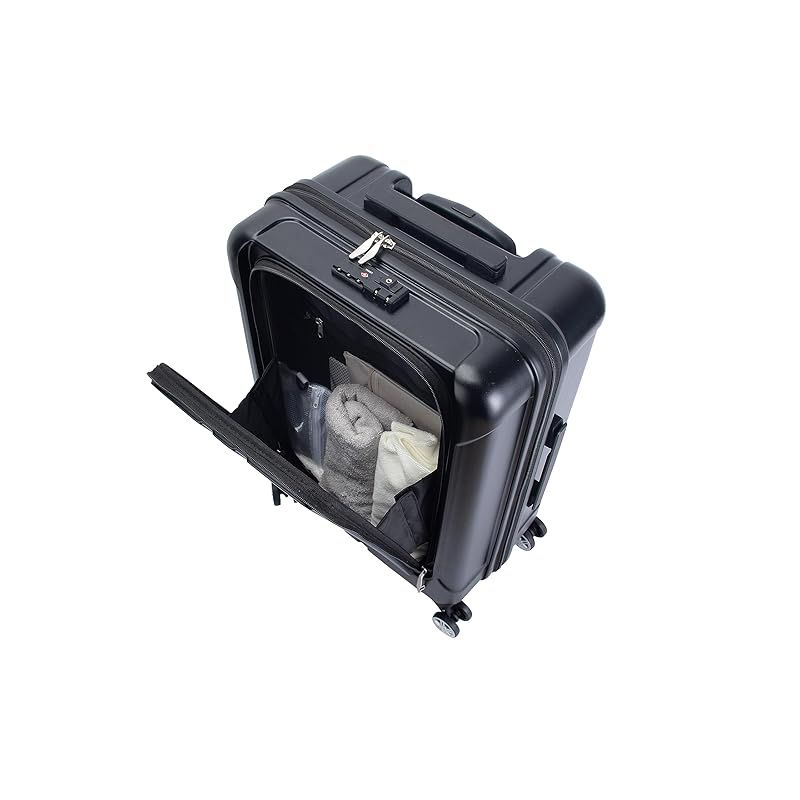 アクタス キャリーケース ジッパー フロントオープン 預入無料 約60L 約3.9kg ブラックカーボン 1