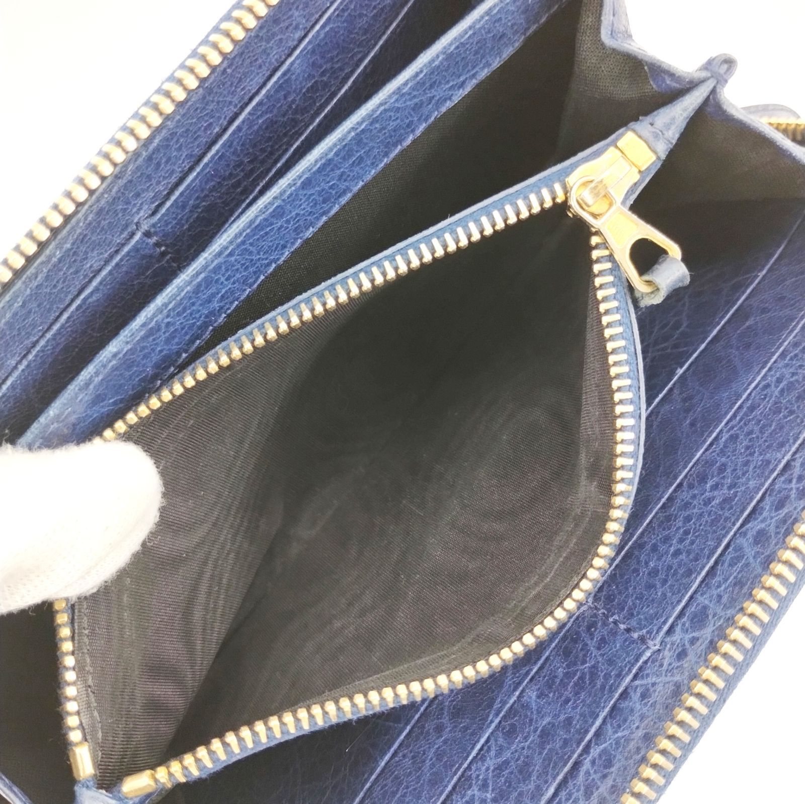 バレンシアガ 長財布 ラウンドジップ ジャイアント コンチネンタル ブルー BALENCIAGA コンチネンタル ジャイアントコンチネンタルジップ