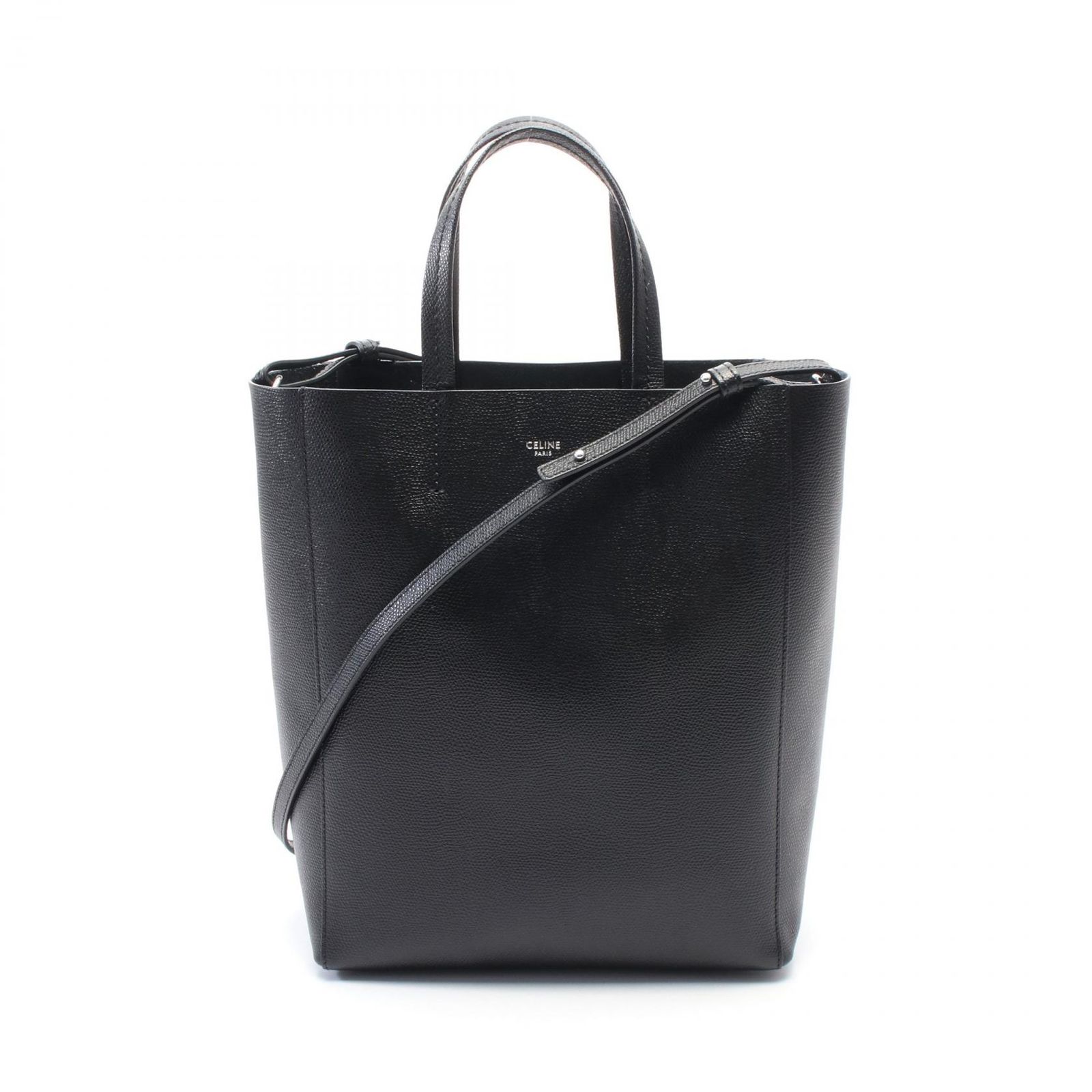 セリーヌ CELINE トートバッグ バーティカル スモール カバ 176183 ブラック レザー バーティカル カバ スモール レディース Used A