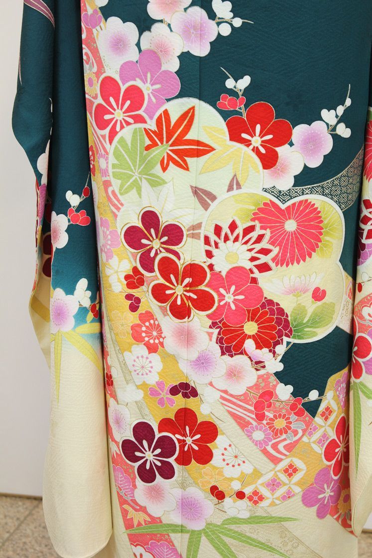 振袖フルセット■吉祥松竹梅■成人式振り袖■振袖一式 振袖 レンタル 成人式 結婚式 赤 吉祥貝桶に松竹梅(絹) 一点物