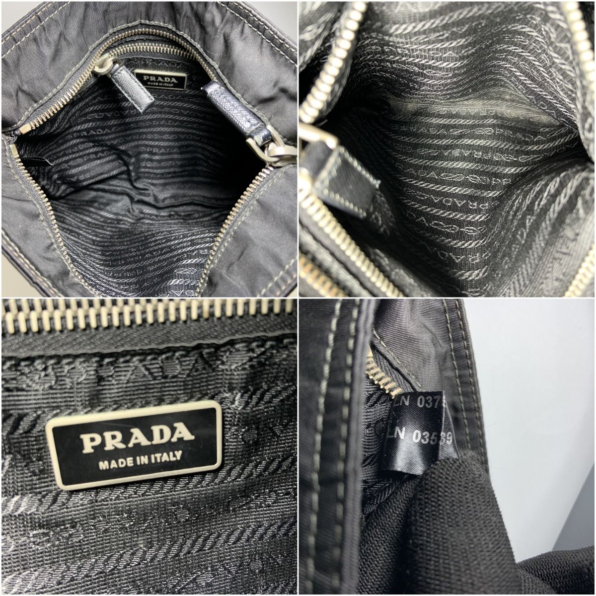 〇〇PRADA プラダ フラワー 刺繍 ナイロン 斜め掛け ショルダーバッグ ブラック DECORATOM_COM_BR