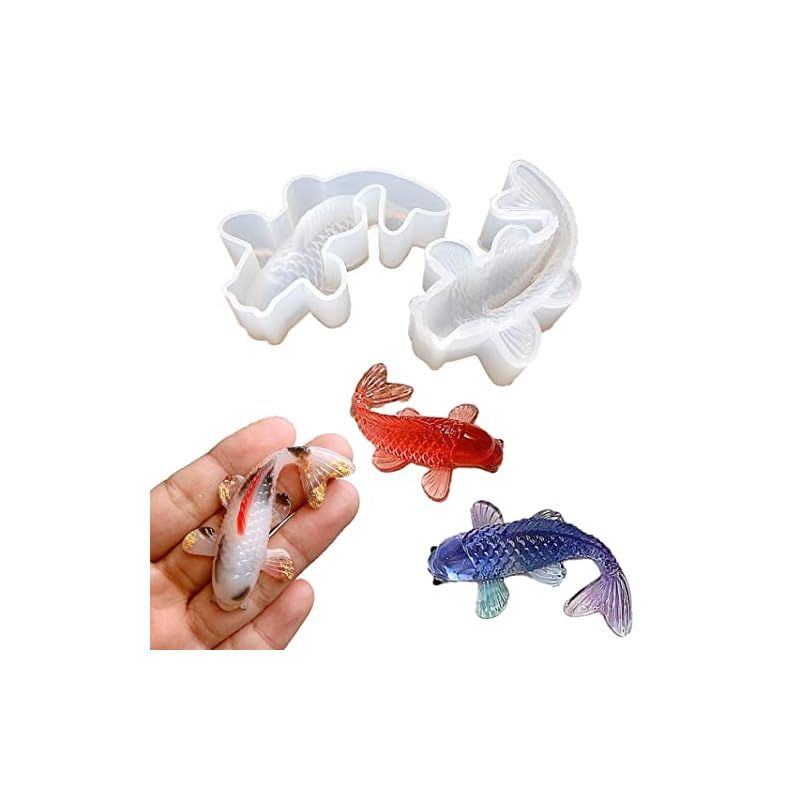 Ever garden】 鯉 シリコンモールド 2個セット 金魚 魚 レジン 