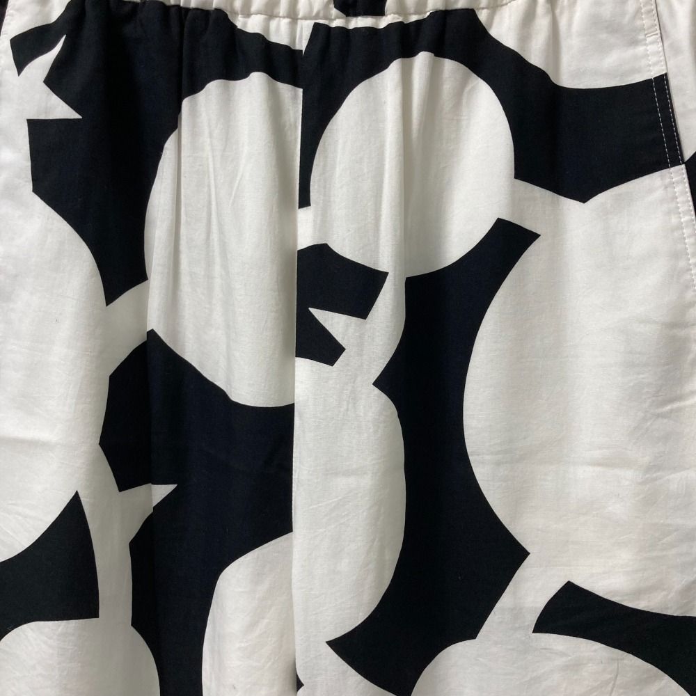 25SS Y s ワイズ ヨウジヤマモト 2 SPIKY POKA DOTS イージーワイドパンツ YP-P44-031 ホワイト×ブラック レディース 古着