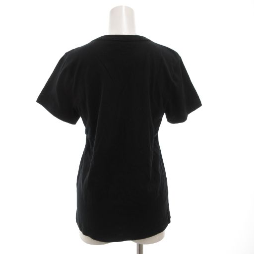 メゾンキツネ MAISON KITSUNE クルーネックTシャツ カットソー 半袖 ロゴ XS 黒 ブラック GV GY 19 AA