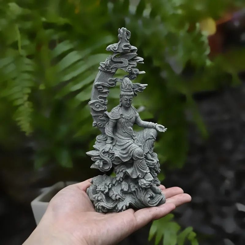 水月観音様 仏像 置物 仏教美術 水月自在観音菩薩仏像 装飾品