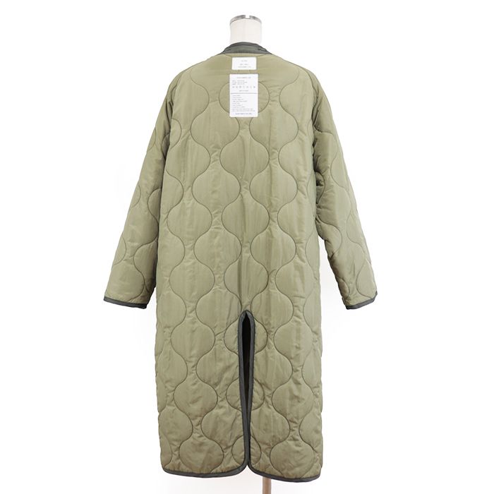 美品】ハイク QUILTED LINER COAT キルテッドライナー コート ノーカラー ナイロン 中綿 ミリタリー アウター レディース サイズ  1 カーキ 日本製 HYKE 17358 - メルカリ