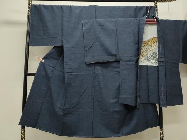 平和屋着物●男性 結城紬 アンサンブル 杢 正絹 CAAS0294th