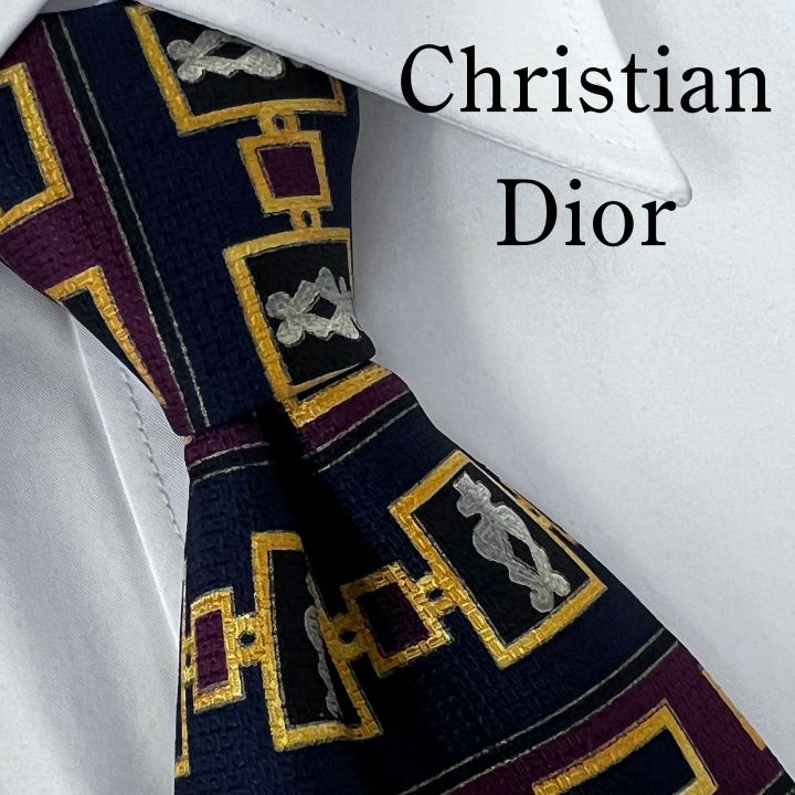 Christian Dior クリスチャンディオール　総ロゴネクタイ 高級ブランド】Christian Dior クリスチャンディオール ネクタイ