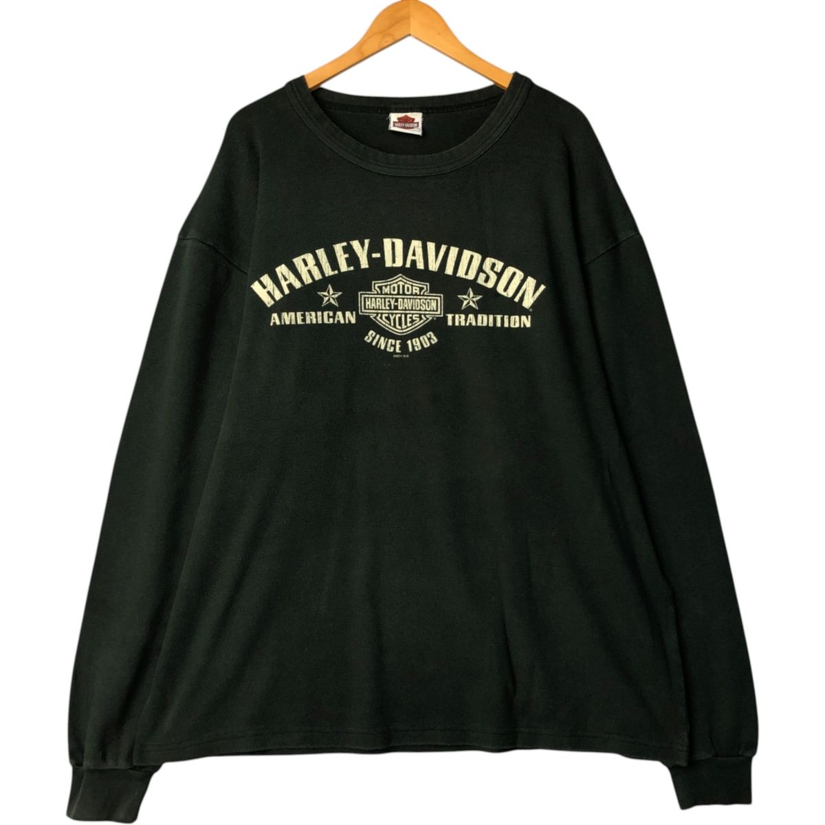 ハーレーダビッドソン　USA製 両面プリント　サーマル生地　長袖ロンT XL HARLEY-DAVIDSON MOTOR CLOTHES L/S サーマルTシャツ ワッフル