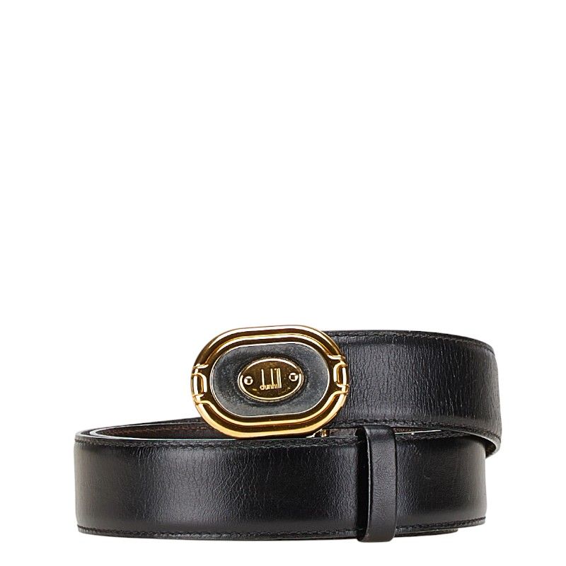 dunhill ダンヒル 紳士　ベルト　ブラック×ブラウン　 本革　　90/36 ダンヒル ベルト サイズ：36/90 ブラック レザー メンズ Dunhill