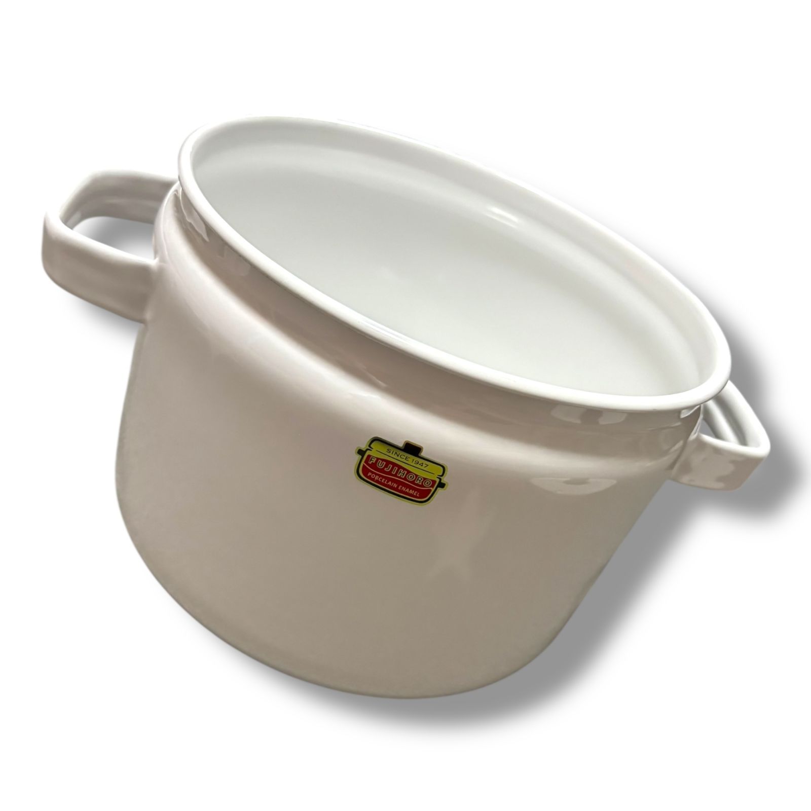 山形⇔上ノ山　ホーロー製サボ　【クリーム色】 高木金属工業 保存容器 6L ホーローストックポット 丸型 20cm