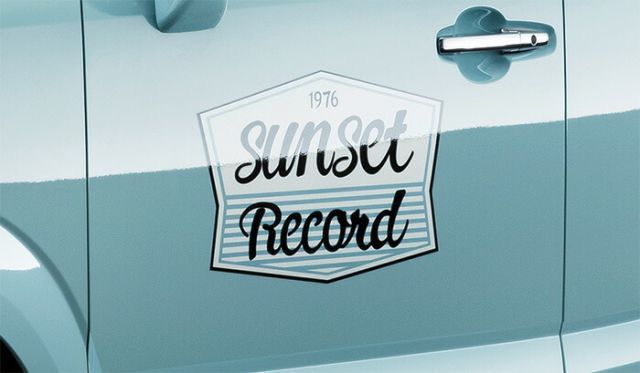 アクセサリー HONDA ホンダ 純正 NBOX/ N-BOX/ NBOXスラッシュ デカール ボディサイド用 Sunset Recordロゴ 2017.1～仕様変更 08F30-TDE-000B