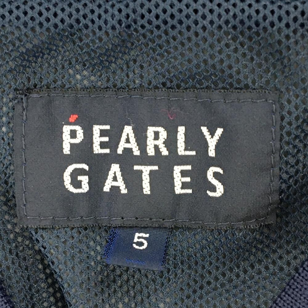 パーリーゲイツ 半袖ブルゾン ネイビー×ライトブルー×オレンジ ハーフ