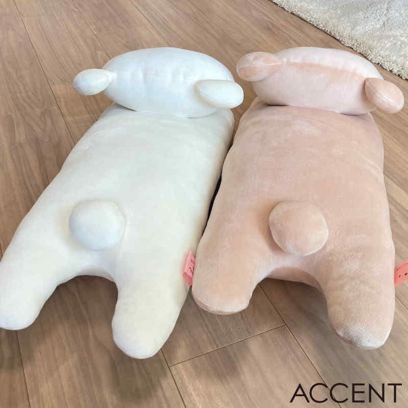 モチクマ／もちくま クッション Lサイズ ( MOCHIKUMA CUSHION L) RP0112 アイボリー/ブラウン 56 x 22cm ACCENT (アクセント)