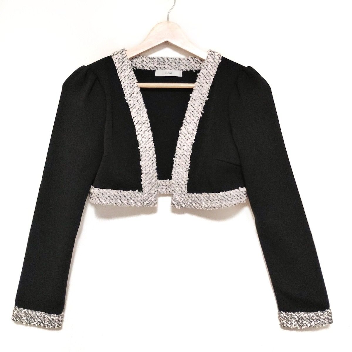 Rene(ルネ) ボレロ サイズ36 S レディース - 黒×ライトピンク×白 長袖